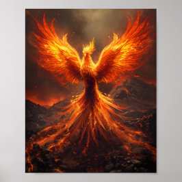 Póster Fiery Phoenix Rising Poster