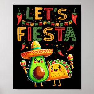 Póster Fiesta Aguacate y Tacos Cinco De Mayo