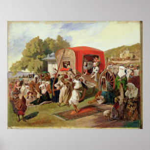 Póster Fiesta al aire libre en Turquía, c.1830-60