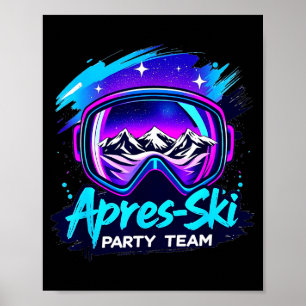 Póster fiesta Apres ski - celebración de noche de inviern