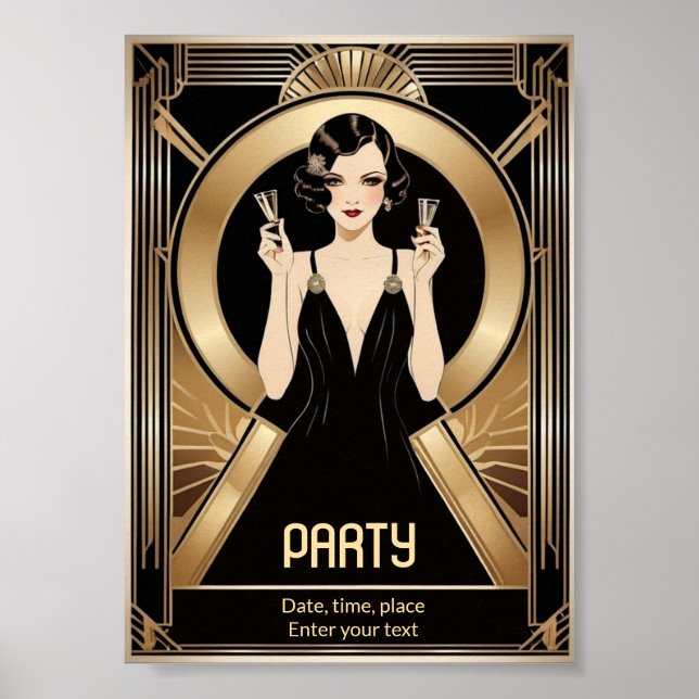 Póster Fiesta Art Deco (Frente)