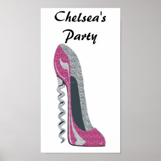 Poster fiesta, Arte de Stiletto Rosa Corkbolt