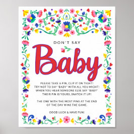 Póster Fiesta Baby Shower Game Don't Say Baby