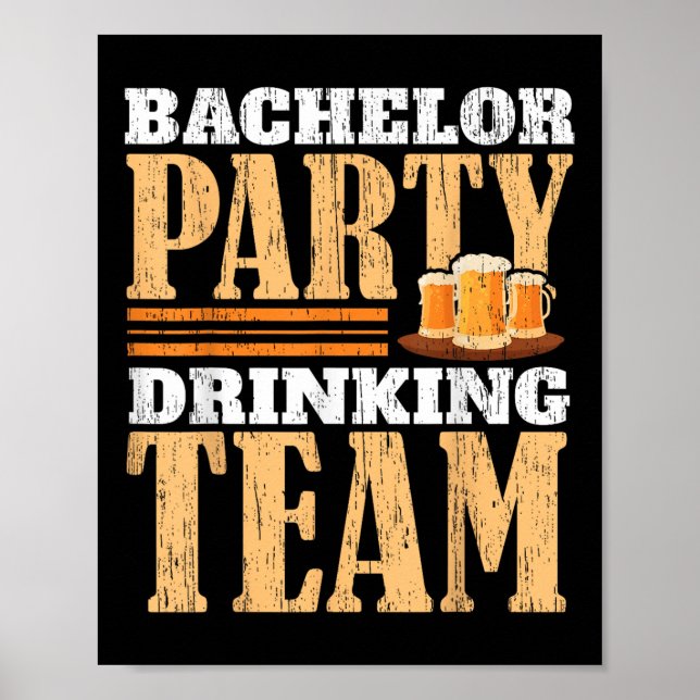 Póster Fiesta Bacheler Equipo Beer Bride Groom _1 (Frente)