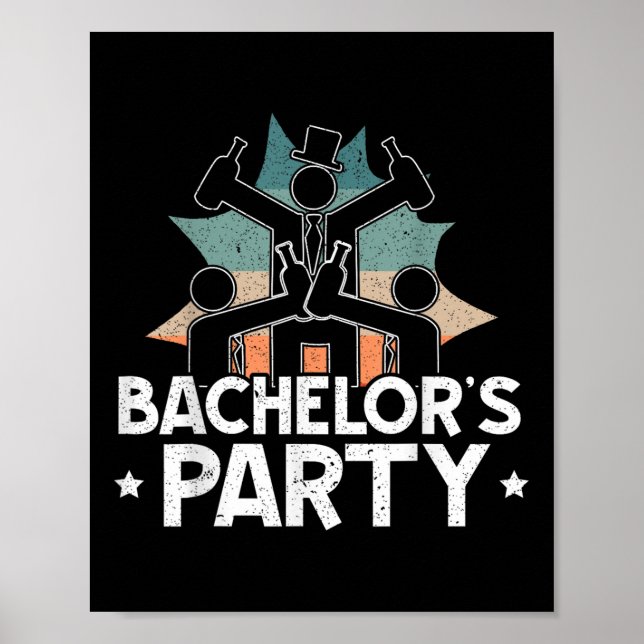 Póster Fiesta Bacheller Beer Team Bride Groom (Frente)