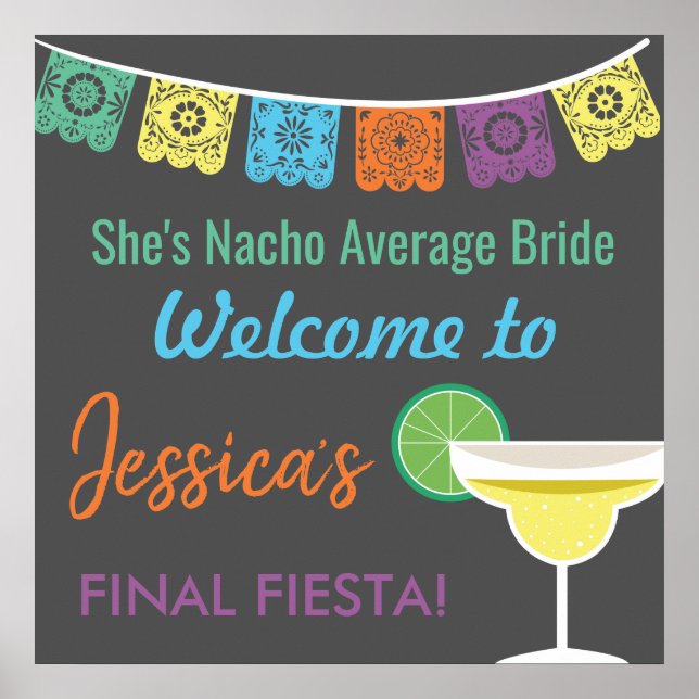 Póster Fiesta Bachelorette Party Rótulo | Fiesta final (Frente)