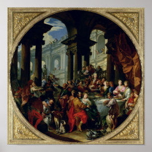 Póster Fiesta bajo un pórtico iónico, c.1720-25