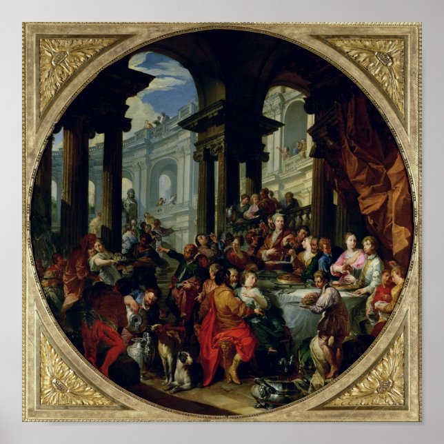 Póster Fiesta bajo un pórtico iónico, c.1720-25 (Frente)