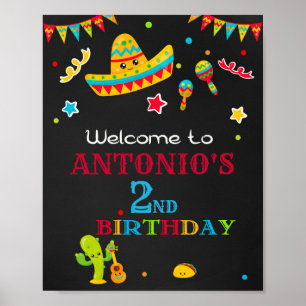 Póster Fiesta bienvenida fiesta signo Primera fiesta niño