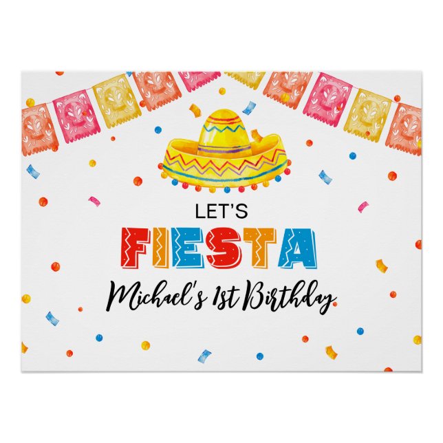 Póster  FIESTA Birthday Party banner backdrop  (Anverso)