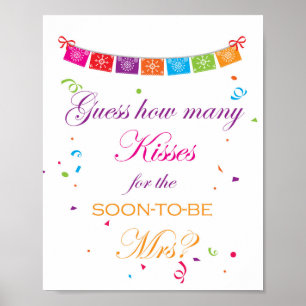 Póster Fiesta Bridal Shower Game Rótulo 8x10