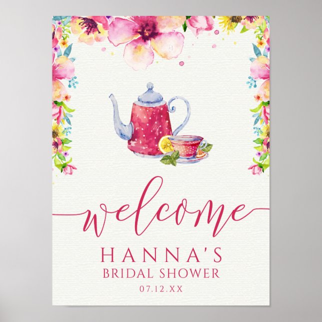 Póster Fiesta Bridal Shower Tea (Frente)