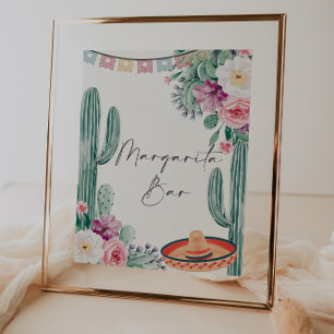 Póster Fiesta Cactus Bridal Shower Bar Margarita