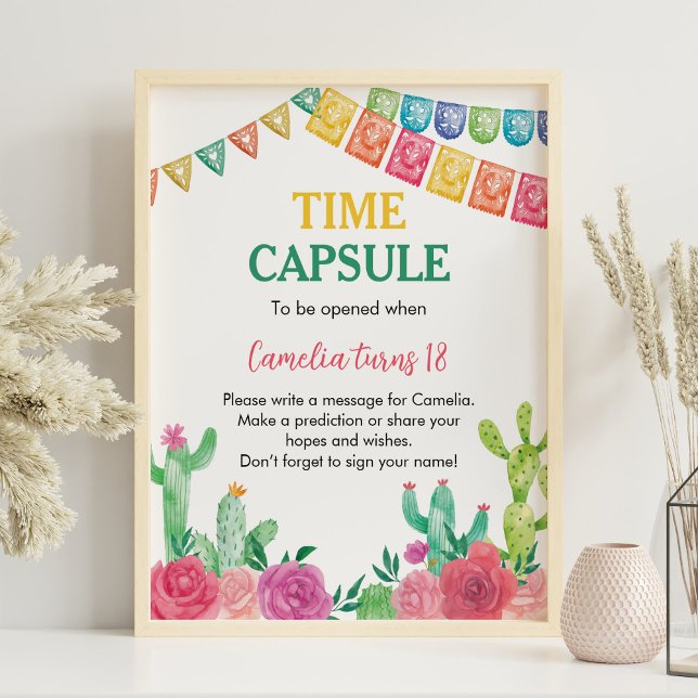 Póster Fiesta Cactus Chica Rótulo de la cápsula del cumpl (Subido por el creador)