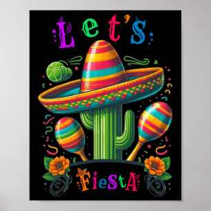 Póster Fiesta Cactus Cinco De Mayo Mujeres Niños G