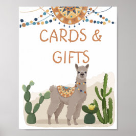 Póster Fiesta Cactus Llama Baby Shower 