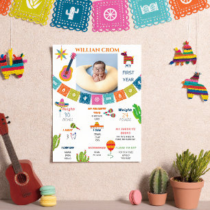 Póster Fiesta Cactus Mexicana Primer Año Homenaje de Cump