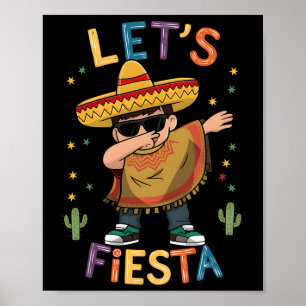 Póster Fiesta Cinco De Mayo Dabbing Mexicano Poncho