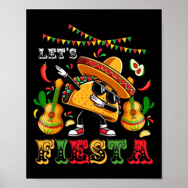 Póster Fiesta Cinco De Mayo Dabbing Taco (Frente)