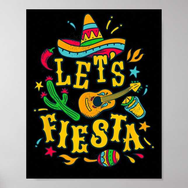 Póster Fiesta Cinco de Mayo Fiesta de la Fiesta Mexicana (Frente)