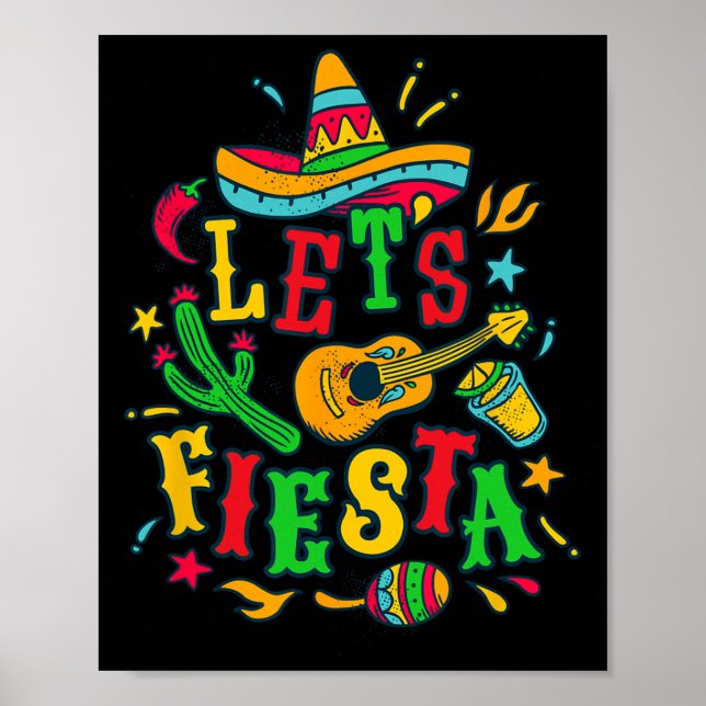 Póster Fiesta Cinco de Mayo Fiesta de la Fiesta Mexicana (Frente)