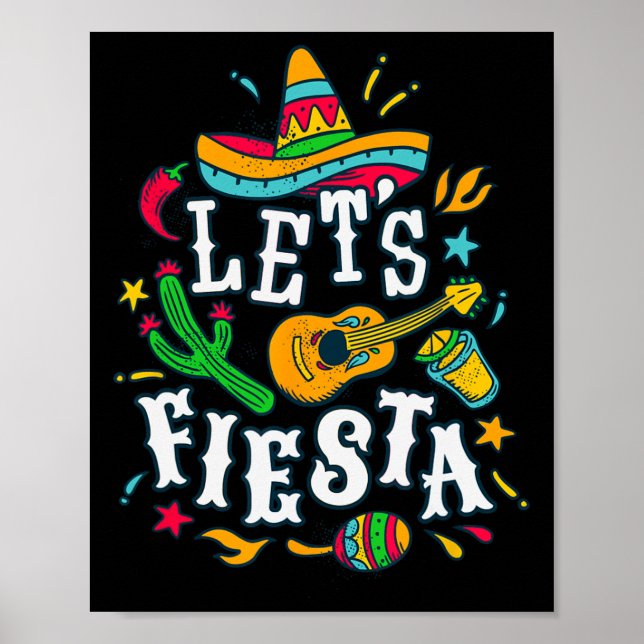 Póster Fiesta Cinco de Mayo Fiesta de la Fiesta Mexicana (Frente)