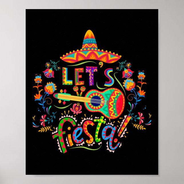 Póster Fiesta Cinco de Mayo Fiesta mexicana Taco Guit (Frente)
