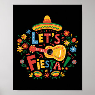 Póster Fiesta Cinco De Mayo Guitarra Funny Pa Mexicano