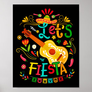 Póster Fiesta Cinco De Mayo Guitarra Funny Pa Mexicano