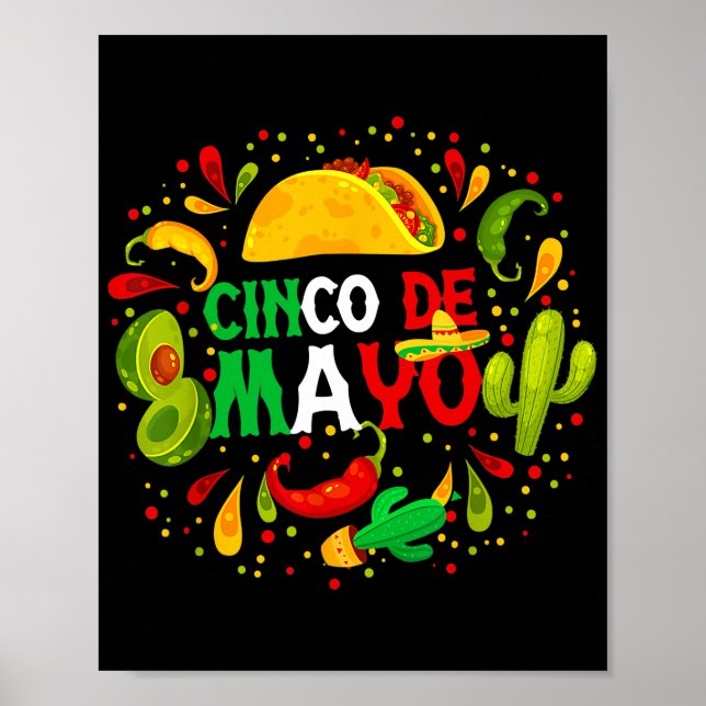 Póster Fiesta Cinco De Mayo Hombres Fiestas Mexicanos (Frente)