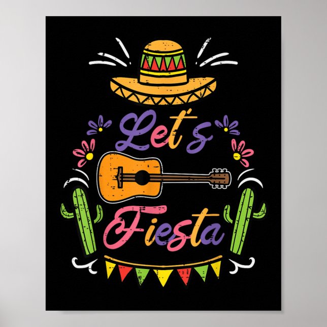 Póster Fiesta Cinco De Mayo Hombres Fiestas Mexicanos (Frente)