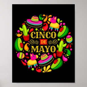 Póster Fiesta Cinco De Mayo Hombres Mujeres Mexicanos Vam
