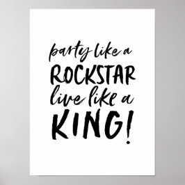 Póster Fiesta como estrella de rock inspirando tipografía