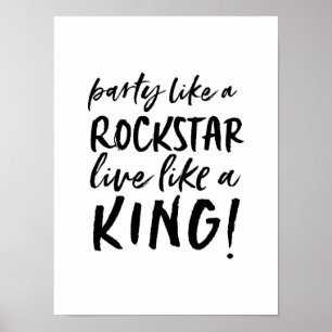 Póster Fiesta como estrella de rock inspirando tipografía