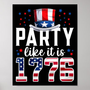 Póster Fiesta Como Si Fuera 1776 4 De Julio Estados Unido
