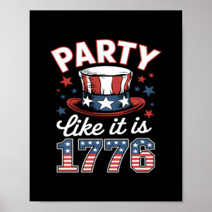 Póster Fiesta como si fuera 1776 4 de julio Estados Unido
