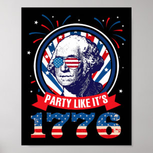 Póster Fiesta Como Si Fuera 1776 4 De Julio George Washin
