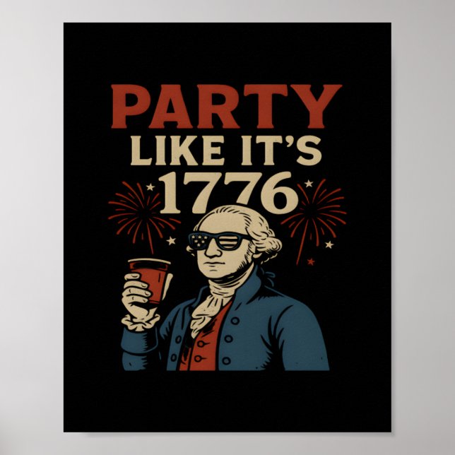 Póster Fiesta como si fuera 1776 divertido Desi de la beb (Frente)