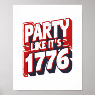Póster Fiesta como si fuera una cita divertida de 1776