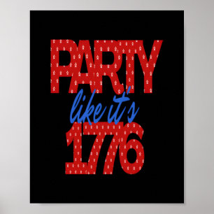 Póster Fiesta como si fuera una cita divertida de 1776