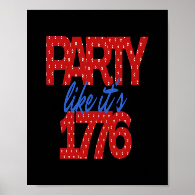 Póster Fiesta como si fuera una cita divertida de 1776 (Frente)