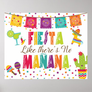 Póster Fiesta Como si No Hubiera Mañana - Fondo Blanco