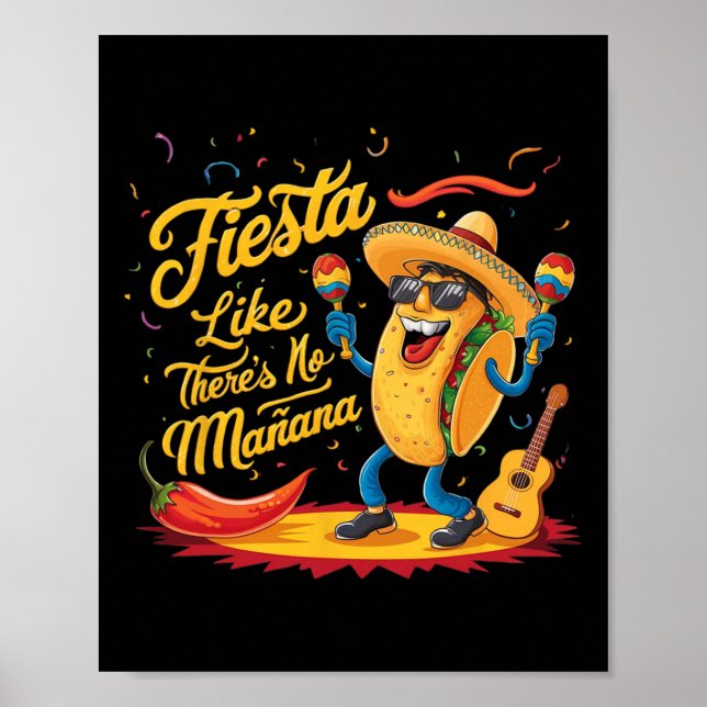 Póster Fiesta como si no hubiera un cinco de mayo gracios (Frente)