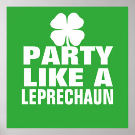 Póster Fiesta como un Leprechaun