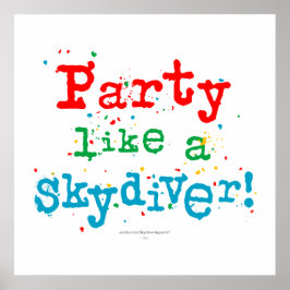 Póster ¡fiesta como un SKYDIVER!