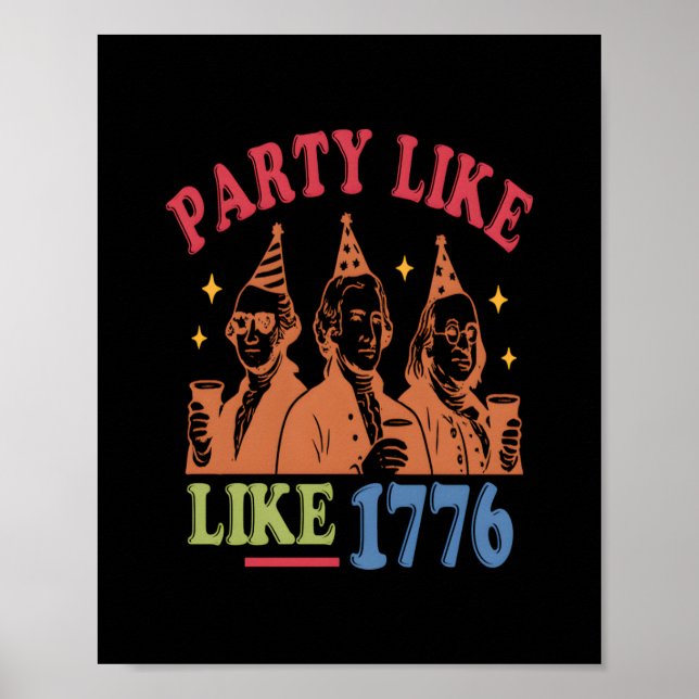 Póster Fiesta Como Vintage Retro 1776 (Frente)