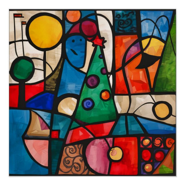 Póster Fiesta Cubista Navideña (Anverso)