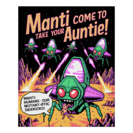 Póster ¡Fiesta de Abducción de Alienígenas de Manti! Defe