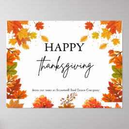 Póster Fiesta de Acción de Gracias de Otoño Acogedor