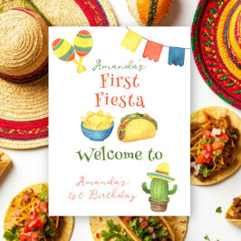 Póster Fiesta de Acuarela Cumpleaños Uno